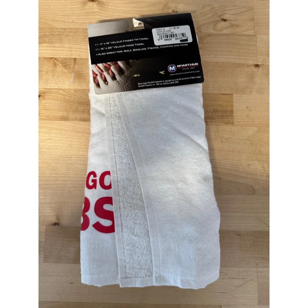 Chicago Cubs MLB Tailgate‎ Towel Set 2 Piece Velour Finger Tip Towel NEW